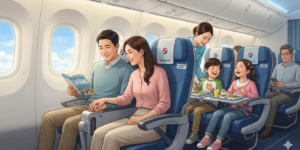 koreaair-대한항공 보조배터리 안전 수칙 준수와 가족과 함께 비행기 타고 여행가는 모습입니다.