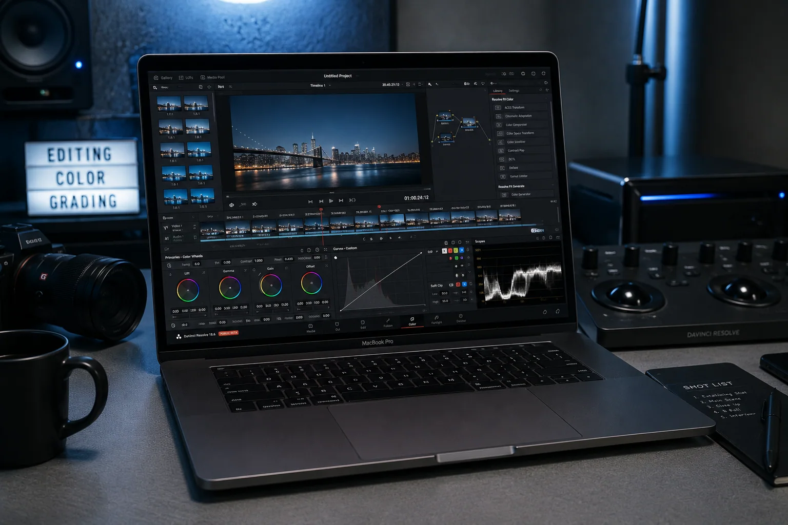 DaVinci Resolve 색보정 화면