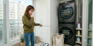 LG 워시타워 세탁기 사이즈 고민하는 집주인이다